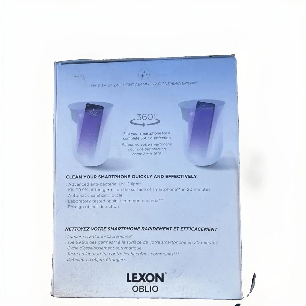 Lexon Oblio Wireless Charging Station & UV-C Light Sanitizer iPhone Samsung